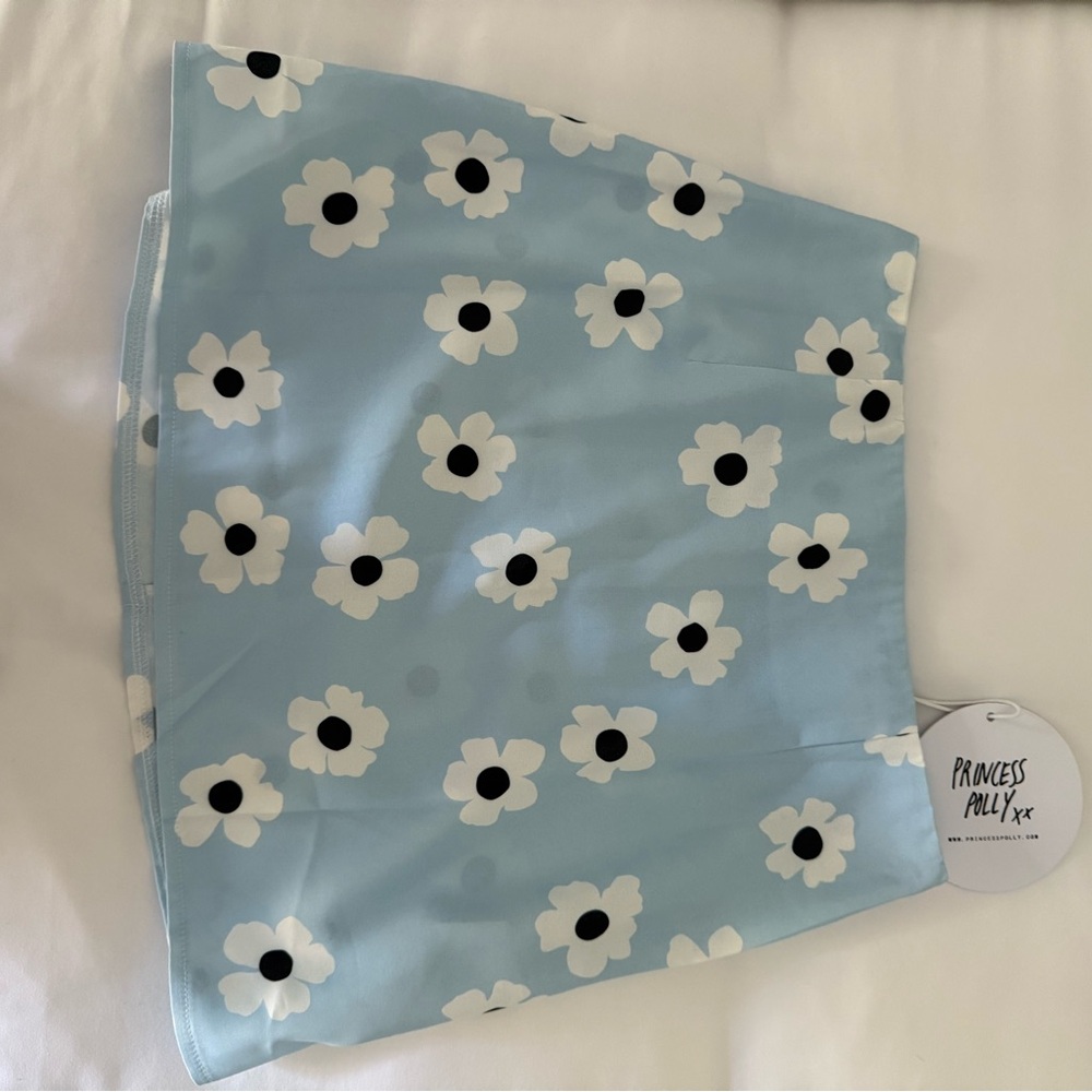 Princess Polly Light Blue Floral Skirt